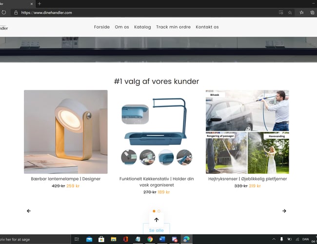 Køreklar dropshipping side med alt inkluderet