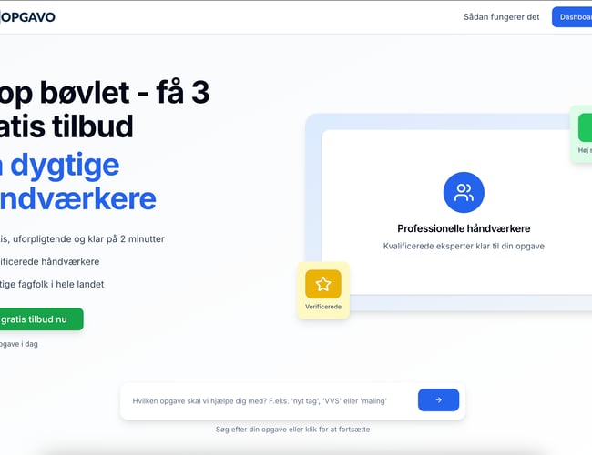 Lead-platform til håndværkere med automatisk matching