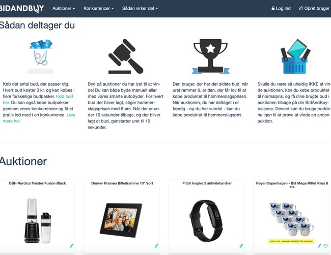 Gamificeret Auktions platform til salg - 2020 Omsætning: 500.000 kr.