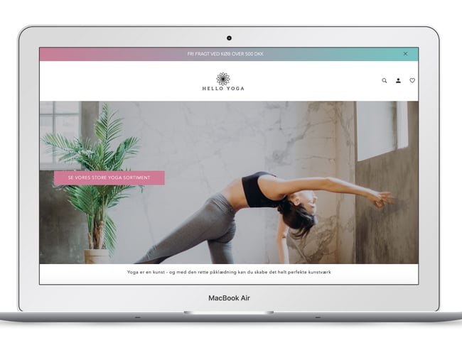 Køreklar Yoga-webshop med lækre produkter