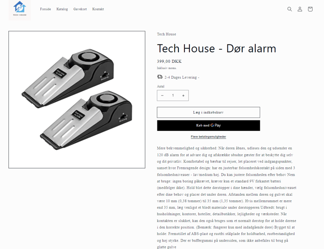 Dropshipping Webshop med salg af markedsanalyste trending tech products 