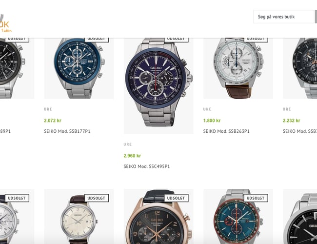 Færdig opsat Ur shop med dropshipping 