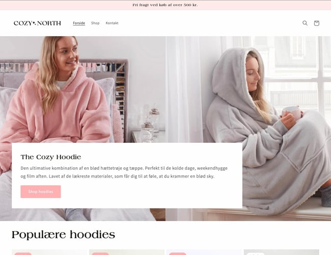 Webshop med stort potentiale! - salg af oversized hoodies i forskellige farver. - med et mindre varelager inkluderet