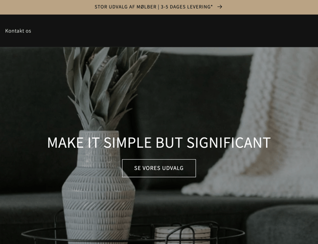 Dropshipping shop med salg af møbler - bordeplader, borde, barstole mm 