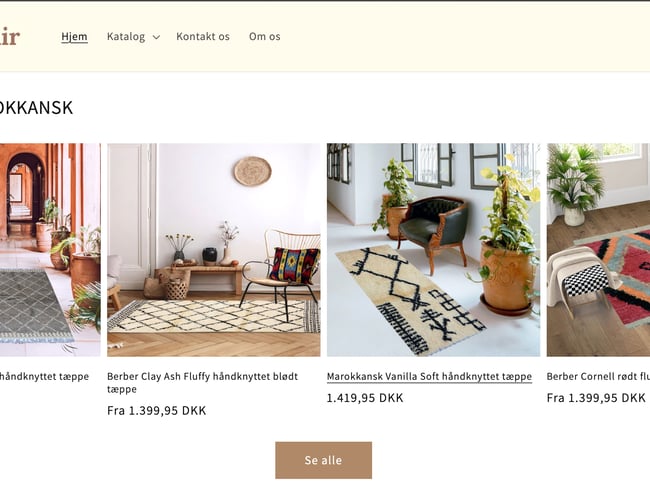 Dropshipping butik med salg af tæpper & pudebetræk