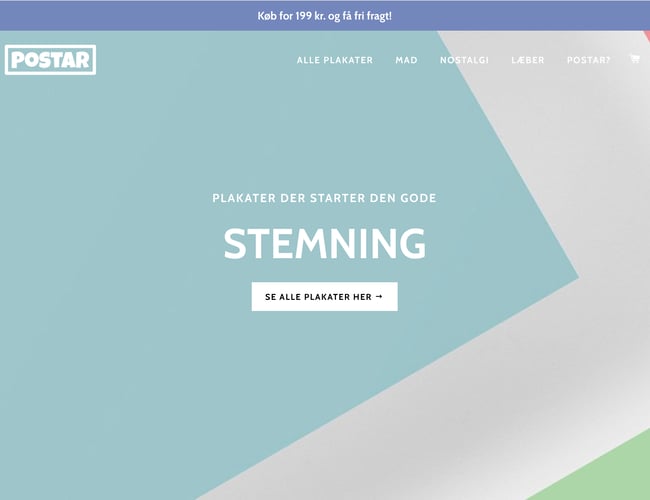 Postar.dk - Plakat koncept til salg med tilhørende sociale medier og webshop.