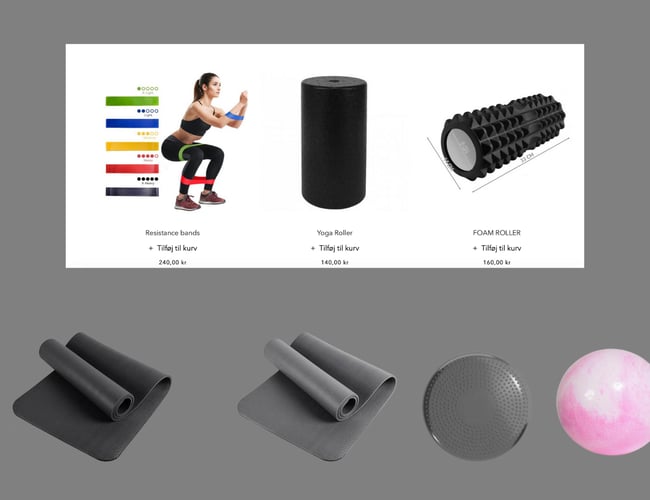 Køreklar Yoga-webshop med lækre produkter