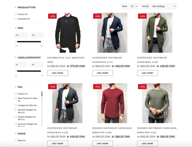 Webshop til herretøj sælges (dropshipping)