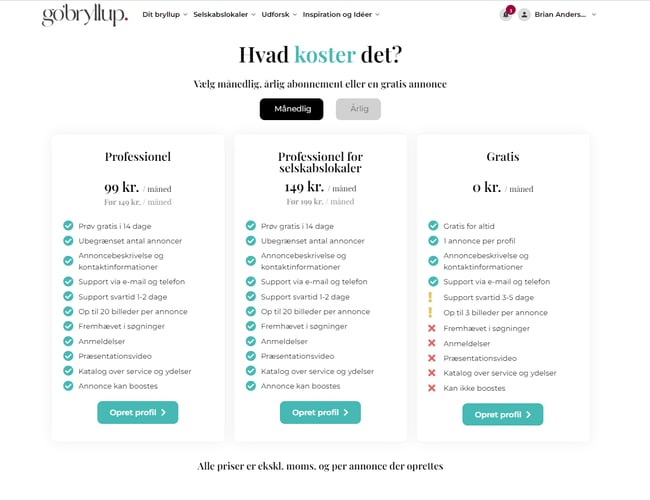 Kørerklar bryllupsplatform for kommende brudepar